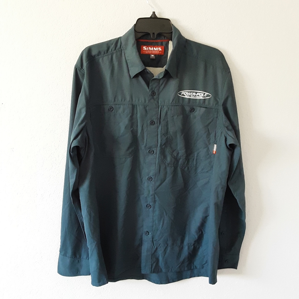 Simms Long Sleeve Vented Fishing Shirt - Dark Blue - Men's Medium